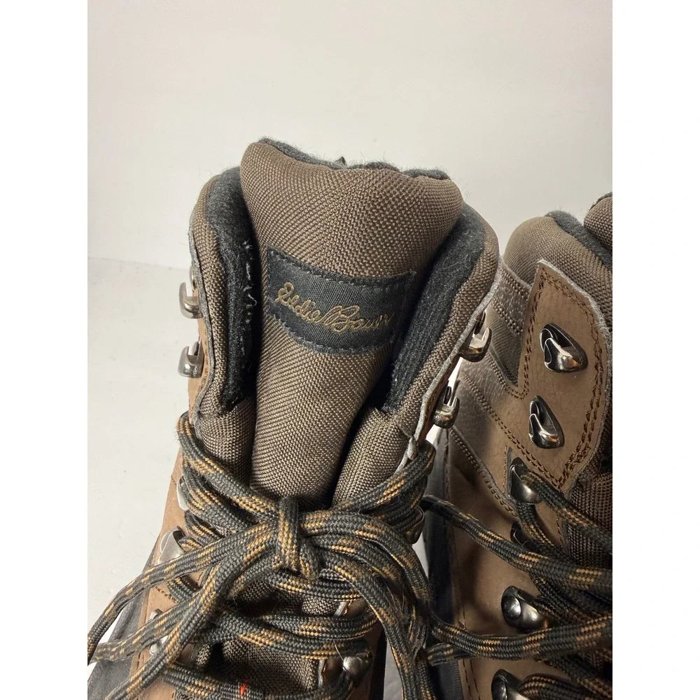 Eddie Bauer Leavenworth Mens 9M Brown Black Winter Duck Boots Lace Up Textile Up